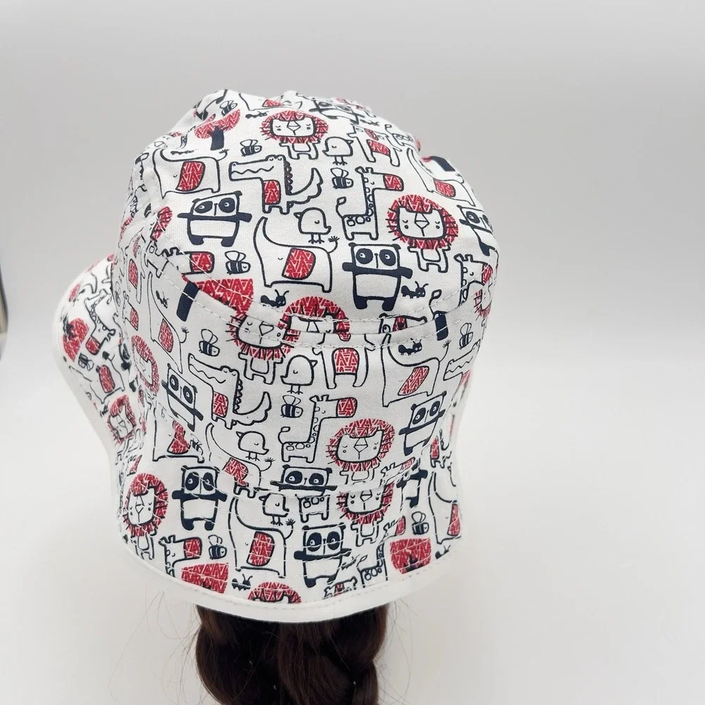 New Era Youth Los Angeles Angels Bucket Hat White AOP Cartoon Print Cotton Cap